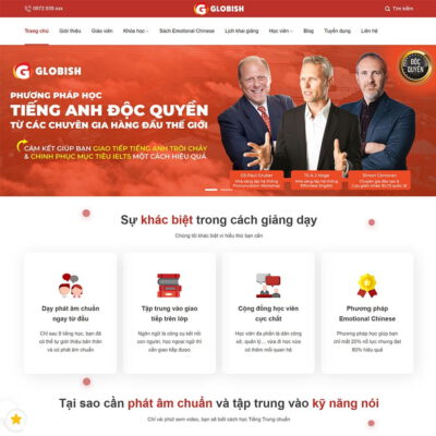 Thiết kế web trung tâm học tiếng anh 03
