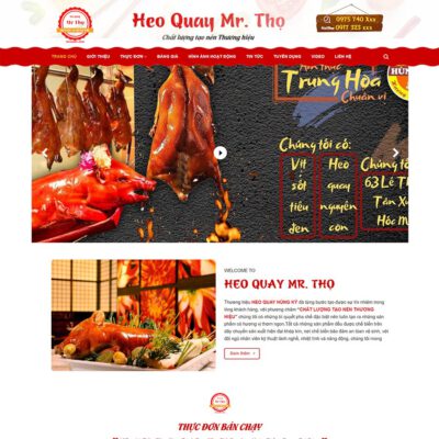 Thiết kế web cửa hàng bán heo quay