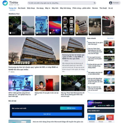 Thiết kế web tin tức công nghệ giống Tinh Tế