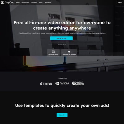Thiết kế web giới thiệu Capcut