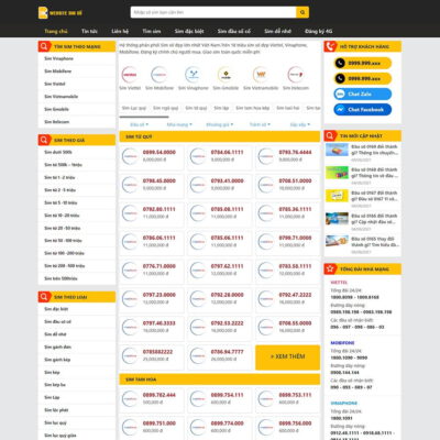 Thiết kế web bán sim số