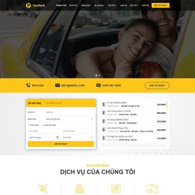 Thiết kế web dịch vụ thuê xe taxi 05