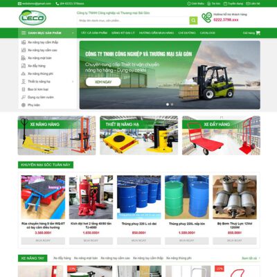 Thiết kế web thiết bị vận chuyển nâng hạ hàng