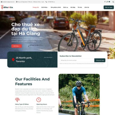 Thiết kế web cho thuê xe đạp