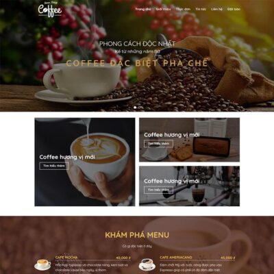 Thiết kế web bán cafe 03