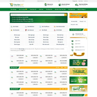 Thiết kế web bán sim số 02