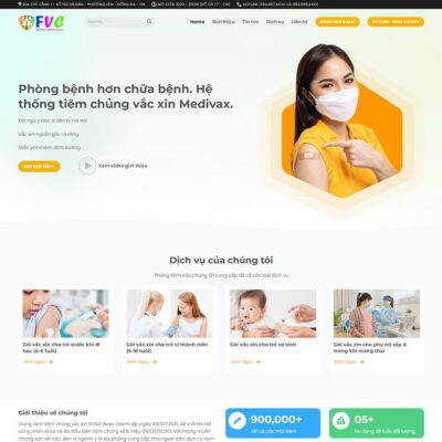 Thiết kế web trung tâm tiêm chủng vắc xin