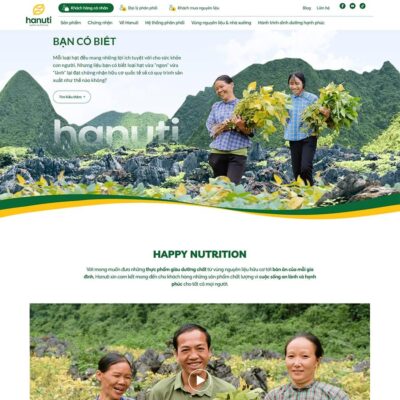 Thiết kế web nguyên liệu sạch - organic giống hanuti