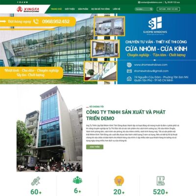 Thiết kế web công ty nhôm kính 05