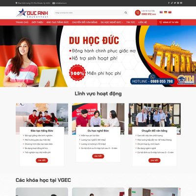 Thiết kế web đào tạo, du học Đức